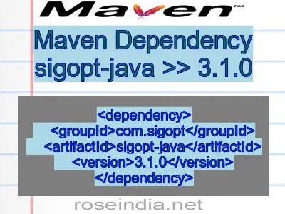 Maven dependency of sigopt-java version 3.1.0