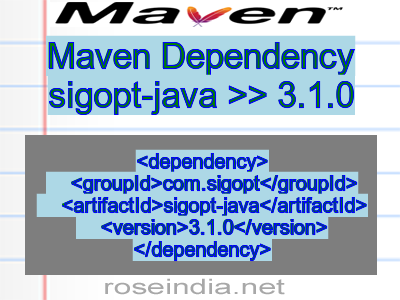 Maven dependency of sigopt-java version 3.1.0
