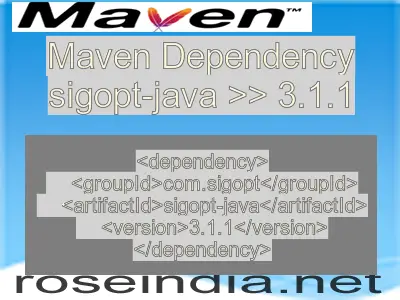 Maven dependency of sigopt-java version 3.1.1