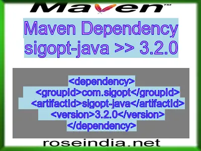 Maven dependency of sigopt-java version 3.2.0