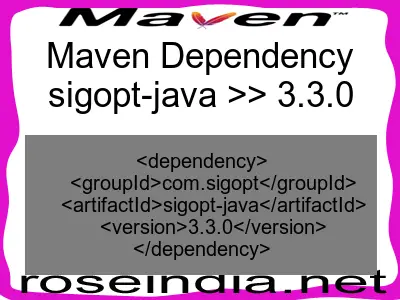Maven dependency of sigopt-java version 3.3.0