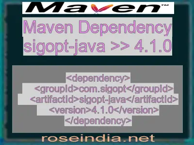 Maven dependency of sigopt-java version 4.1.0