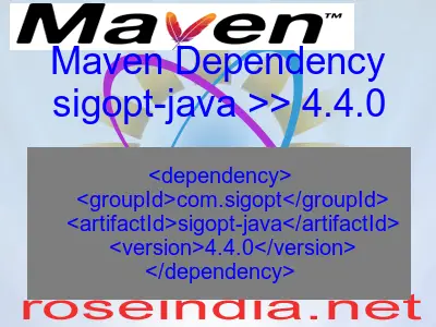 Maven dependency of sigopt-java version 4.4.0