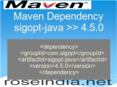 Maven dependency of sigopt-java version 4.5.0