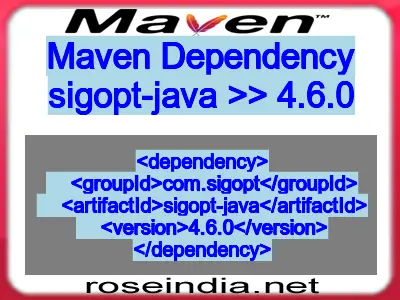 Maven dependency of sigopt-java version 4.6.0