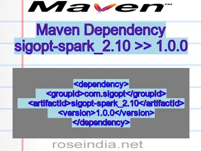 Maven dependency of sigopt-spark_2.10 version 1.0.0