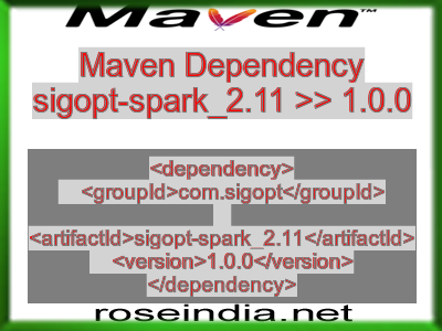 Maven dependency of sigopt-spark_2.11 version 1.0.0