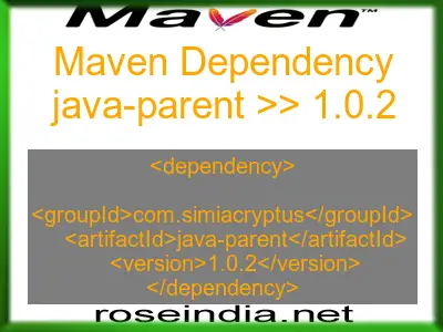 Maven dependency of java-parent version 1.0.2