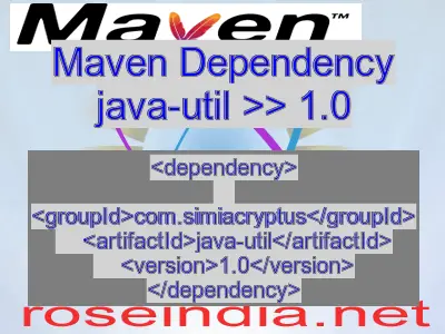 Maven dependency of java-util version 1.0