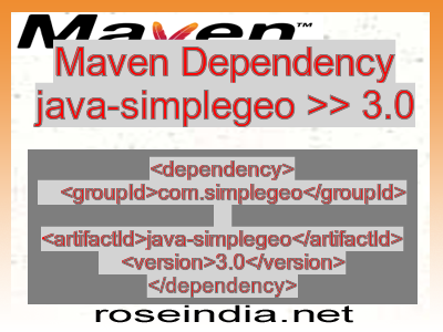 Maven dependency of java-simplegeo version 3.0