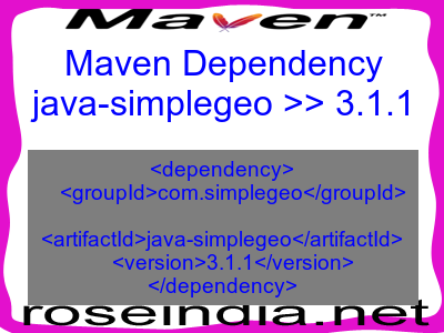 Maven dependency of java-simplegeo version 3.1.1