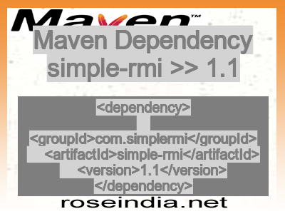 Maven dependency of simple-rmi version 1.1