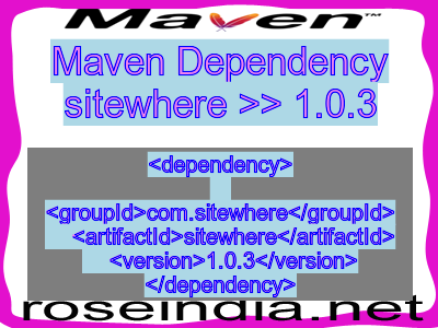 Maven dependency of sitewhere version 1.0.3
