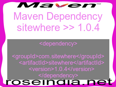 Maven dependency of sitewhere version 1.0.4