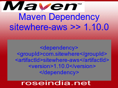 Maven dependency of sitewhere-aws version 1.10.0