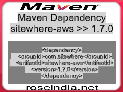 Maven dependency of sitewhere-aws version 1.7.0