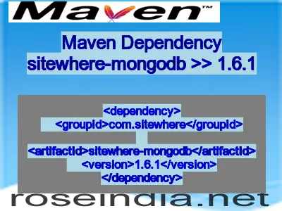 Maven dependency of sitewhere-mongodb version 1.6.1