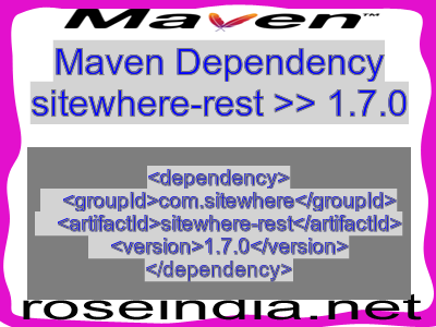 Maven dependency of sitewhere-rest version 1.7.0