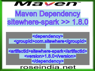 Maven dependency of sitewhere-spark version 1.8.0