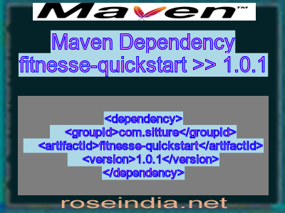Maven dependency of fitnesse-quickstart version 1.0.1