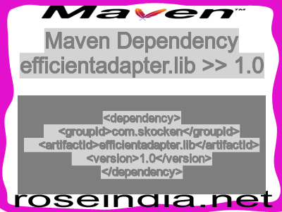Maven dependency of efficientadapter.lib version 1.0