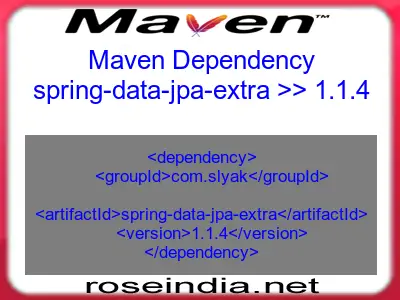 Maven dependency of spring-data-jpa-extra version 1.1.4