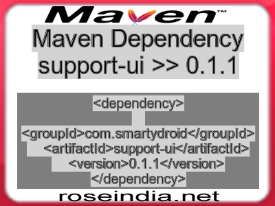 Maven dependency of support-ui version 0.1.1