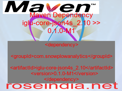 Maven dependency of iglu-core-json4s_2.10 version 0.1.0-M1