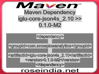 Maven dependency of iglu-core-json4s_2.10 version 0.1.0-M2