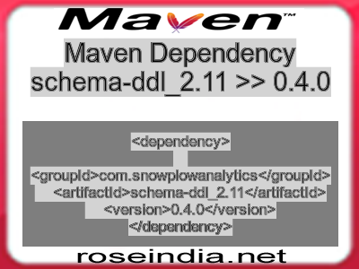 Maven dependency of schema-ddl_2.11 version 0.4.0
