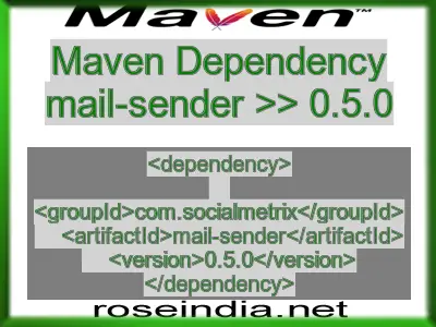 Maven dependency of mail-sender version 0.5.0