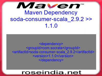 Maven dependency of soda-consumer-scala_2.9.2 version 1.1.0
