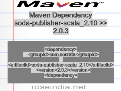 Maven dependency of soda-publisher-scala_2.10 version 2.0.3