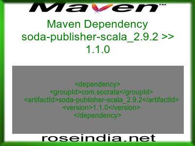 Maven dependency of soda-publisher-scala_2.9.2 version 1.1.0