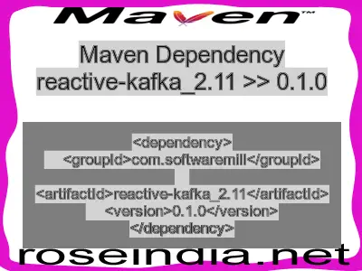 Maven dependency of reactive-kafka_2.11 version 0.1.0