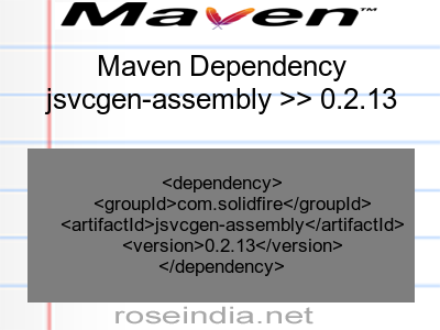 Maven dependency of jsvcgen-assembly version 0.2.13