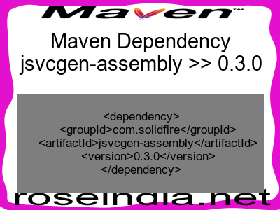 Maven dependency of jsvcgen-assembly version 0.3.0
