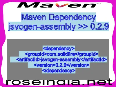 Maven dependency of jsvcgen-assembly version 0.2.9