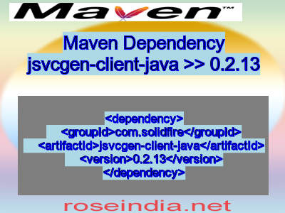 Maven dependency of jsvcgen-client-java version 0.2.13