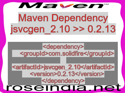 Maven dependency of jsvcgen_2.10 version 0.2.13