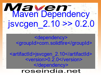 Maven dependency of jsvcgen_2.10 version 0.2.0