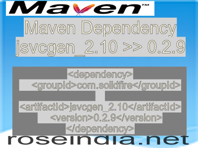 Maven dependency of jsvcgen_2.10 version 0.2.9