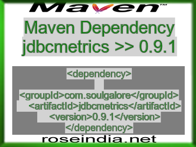 Maven dependency of jdbcmetrics version 0.9.1
