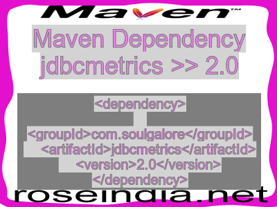 Maven dependency of jdbcmetrics version 2.0