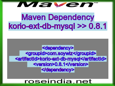 Maven dependency of korio-ext-db-mysql version 0.8.1