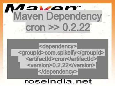 Maven dependency of cron version 0.2.22