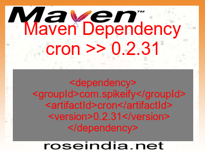 Maven dependency of cron version 0.2.31