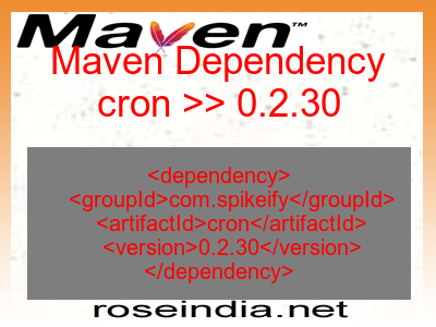 Maven dependency of cron version 0.2.30