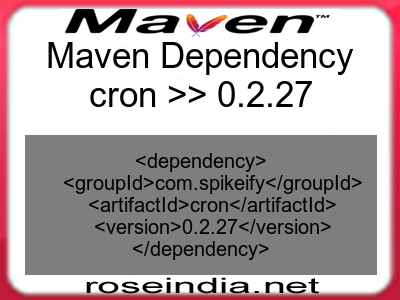 Maven dependency of cron version 0.2.27