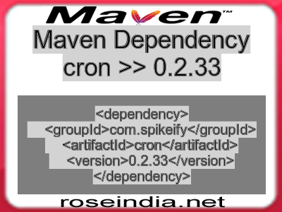 Maven dependency of cron version 0.2.33